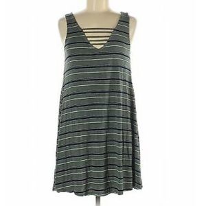 striped dress v neck